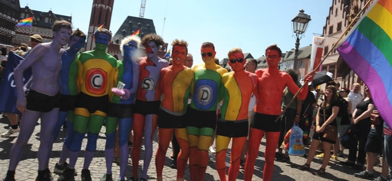 Colourful participants at Frankfurt Gay Pride