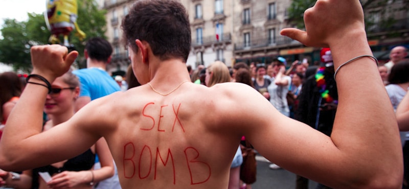Hot guys at Paris Gay Pride Parade