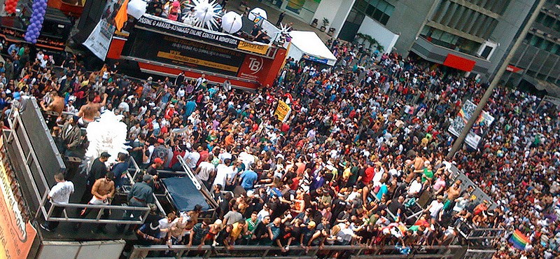 Crowds at the Sao Paulo Gay Pride