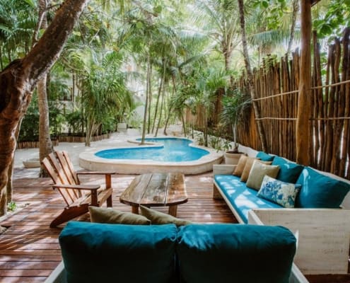 Beachfront villa on Tulum beach